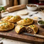 Golden baked beef empanadas showing how to make empanada recipe at home