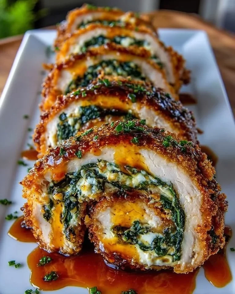 Crispy Baked Chicken Rolls Stuffed